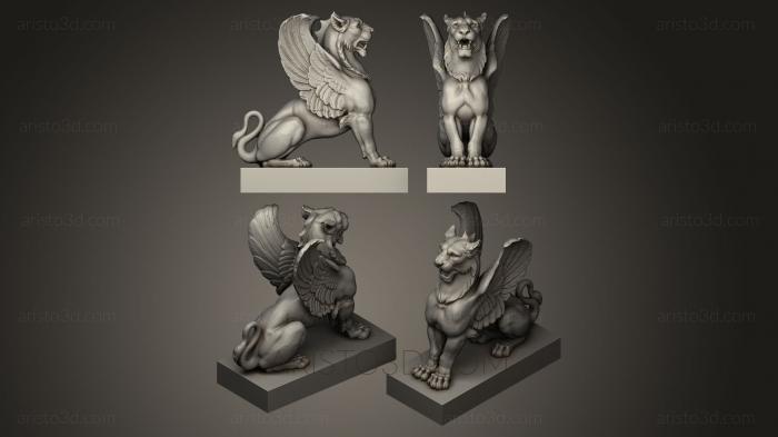 Figurines of griffins and dragons (STKG_0002) 3D model for CNC machine